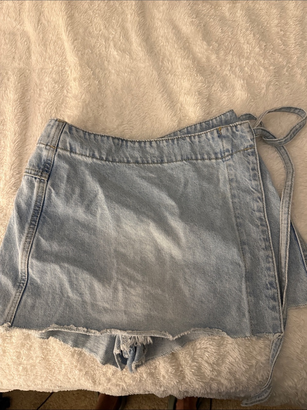 Altar'd State Light Blue Wrap Denim Skort